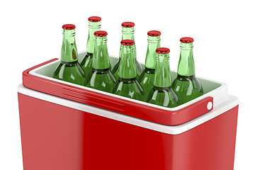 Image showing Cooling box with beer bottles