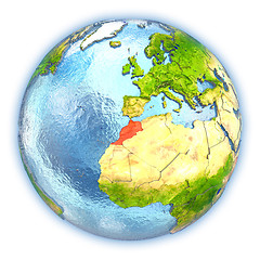 Image showing Morocco on isolated globe