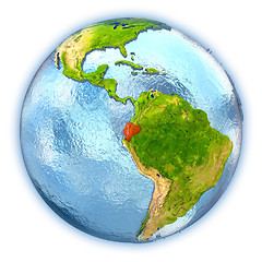Image showing Ecuador on isolated globe