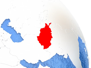 Image showing Afghanistan on elegant globe