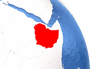 Image showing Ethiopia on elegant globe