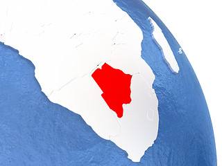 Image showing Botswana on elegant globe