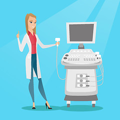 Image showing Young ultrasound doctor vector illustration.