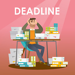 Image showing Businessman has a problem with a deadline.