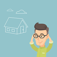 Image showing Man dreaming about buying a new house.