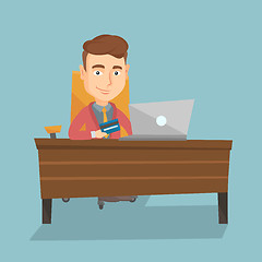 Image showing Man shopping online vector illustration.