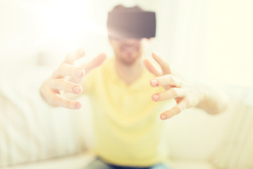 Image showing young man in virtual reality headset or 3d glasses