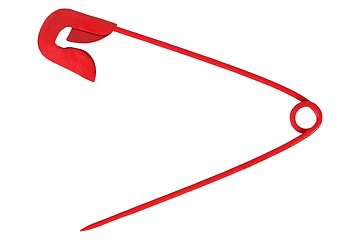 Image showing Red safety pin