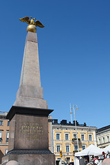 Image showing Stone of the Empress obelisk in Market Square, Helsinki