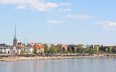 Image showing View from the shore of Munkkisaari district in Helsinki