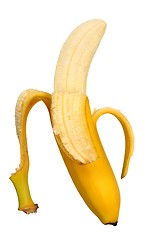 Image showing Open banana on white background