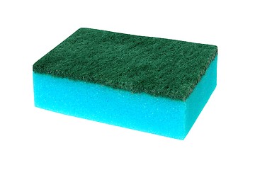 Image showing Cleaning sponge on white