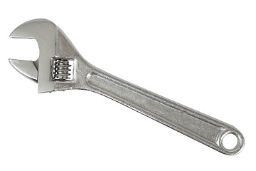 Image showing Adjustable wrench on white