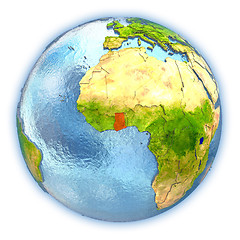 Image showing Ghana on isolated globe