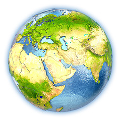 Image showing Kuwait on isolated globe