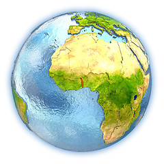 Image showing Togo on isolated globe