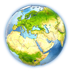 Image showing Cyprus on isolated globe