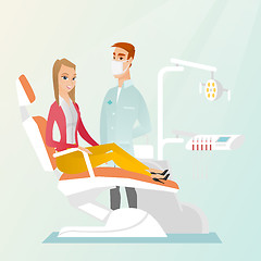 Image showing Patient and doctor in the dentist office.