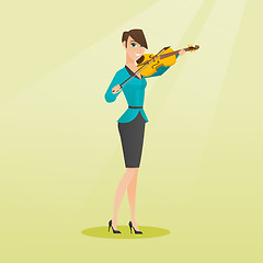 Image showing Woman playing the violin vector illustration.