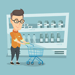 Image showing Customer with a shopping cart vector illustration.