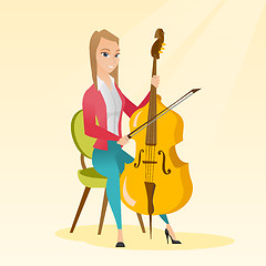 Image showing Woman playing the cello vector illustration.