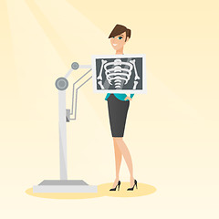 Image showing Patient during x ray procedure vector illustration