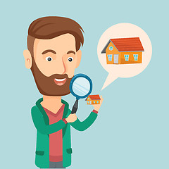 Image showing Man looking for a house vector illustration.