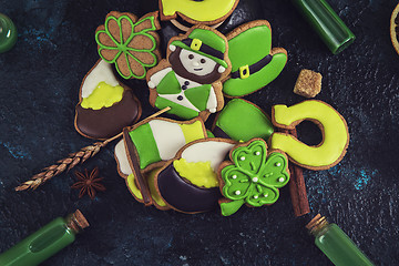 Image showing Gingerbreads cookies for Patrick\'s day