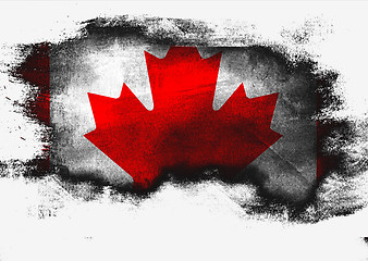 Image showing Canada flag painted with brush