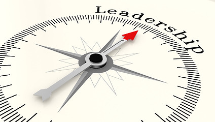 Image showing Compass with arrow pointing to the word Leadership