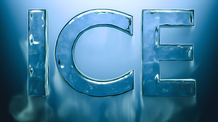Image showing ice cold word ice with falling smoke
