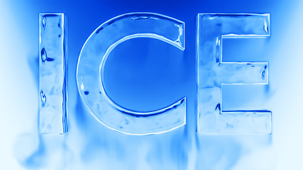 Image showing ice cold word ice with falling smoke