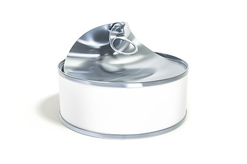 Image showing open white tin can