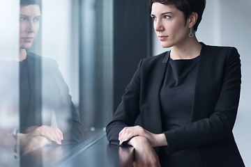 Image showing Portrait of successful Businesswoman by the window