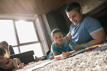 Image showing young couple spending time with kids