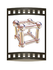 Image showing Structural chemical formula and model of molecule, 3d object ill