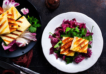 Image showing salad with halloumi