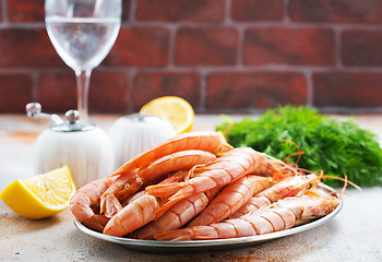 Image showing boiled shrimps