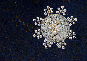 Image showing SAMARKAND, UZBEKISTAN - MAY 05, 2014: Chandelier in the Amir Temur mausoleum