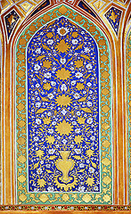 Image showing Interior of Tilya-Kori Madrasah in Samarkand, Uzbekistan