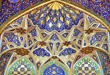 Image showing SAMARKAND, UZBEKISTAN - MAY 04, 2014: Interior of Tilya-Kori Madrasah