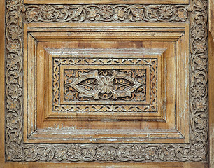 Image showing Traditional wood carving, Uzbekistan