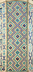 Image showing Old Eastern mosaic on the wall, Uzbekistan