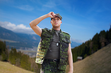 Image showing soldier in military uniform outdoors