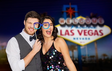 Image showing couple with party glasses having fun at las vegas