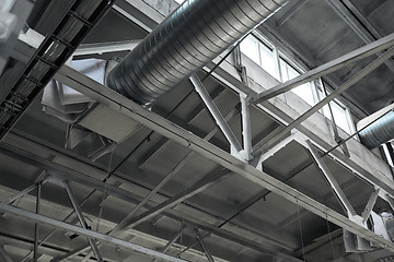 Image showing ventilation pipes at factory shop