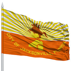 Image showing Jacksonville City Flag on Flagpole, USA