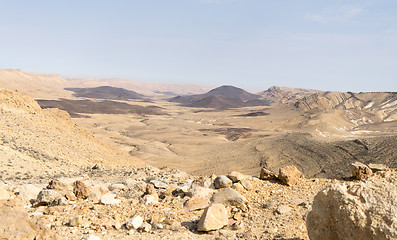 Image showing Desert panorama in Israel Ramon crater