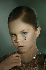 Image showing The fashion portrait of young beautiful teen girl at studio