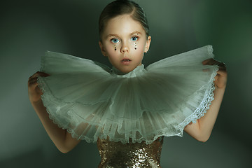 Image showing The fashion portrait of young beautiful teen girl at studio